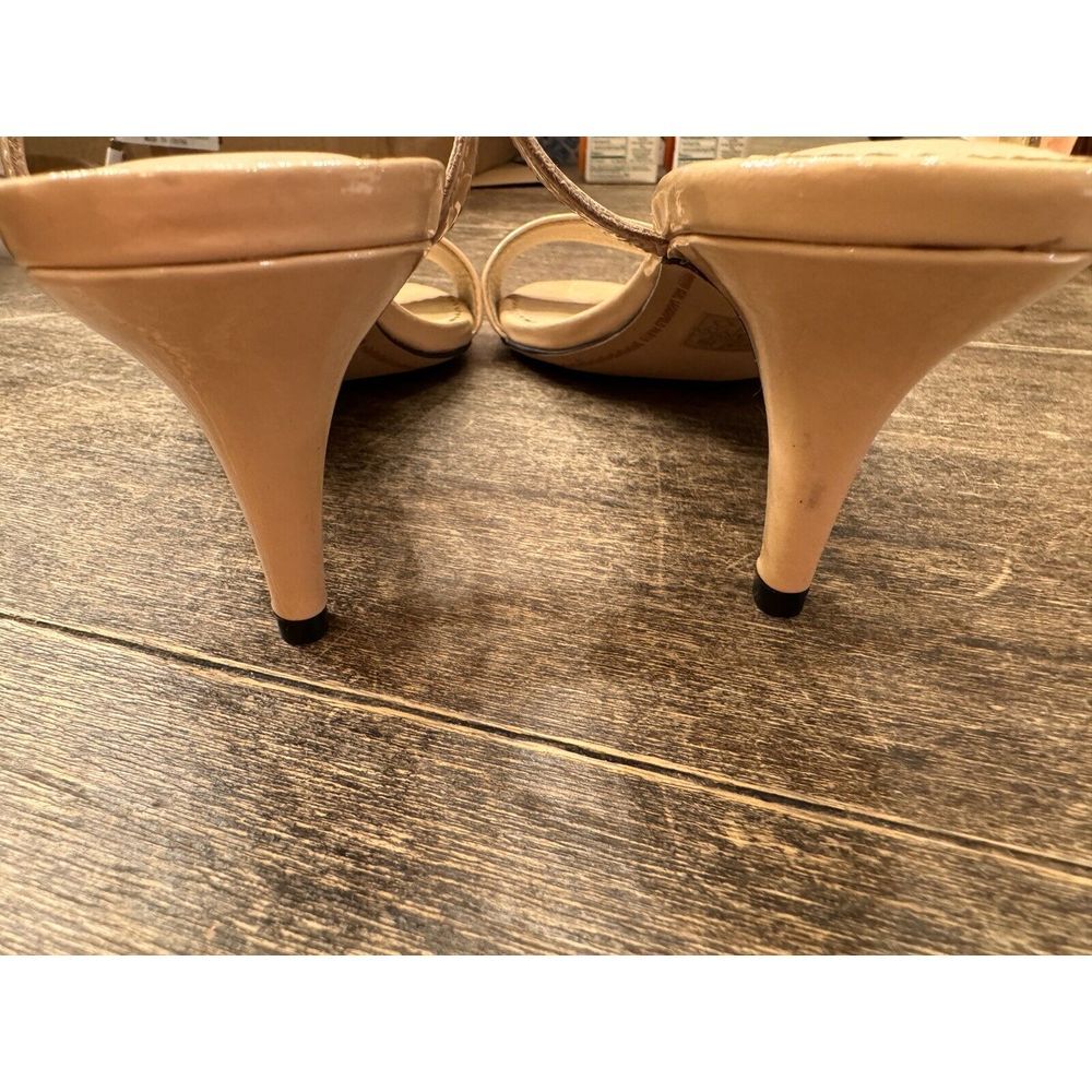 KARL LAGERFELD PARIS DEMAS Ankle Strap Heel Nude Patent US‎ 7 Sandals - Picture 4 of 11